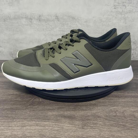 New Balance 420 Shoes Mens Olive Green White Low Top Trainer